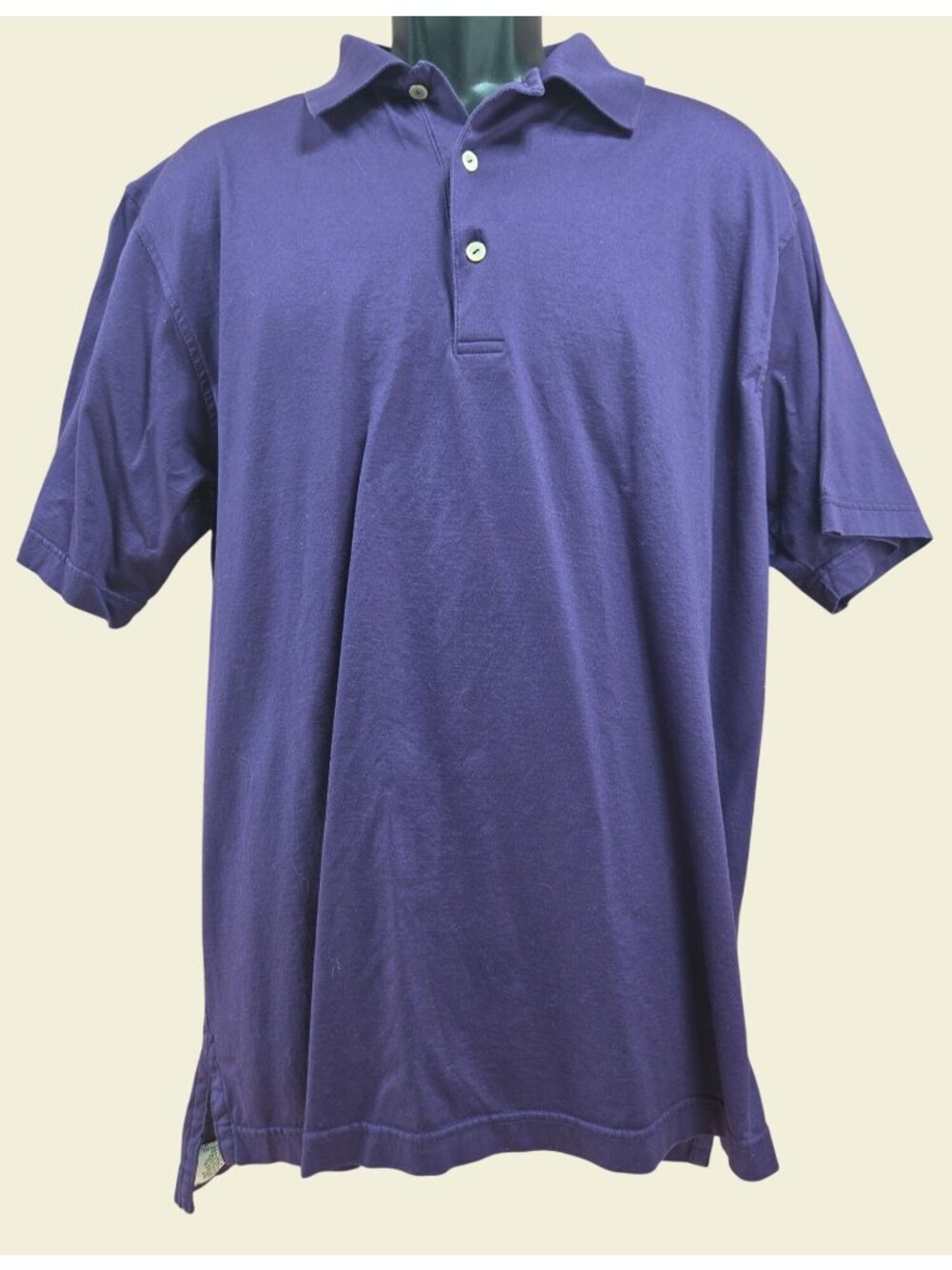 Peter Millar Mens Purple Polo Shirt Large 100% Cotton